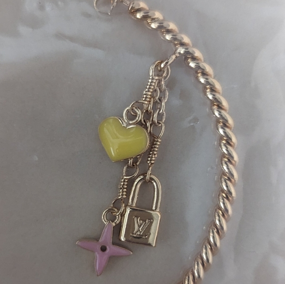 Louis Vuitton Gold and Pink Charm Bracelets - Picture 6 of 9